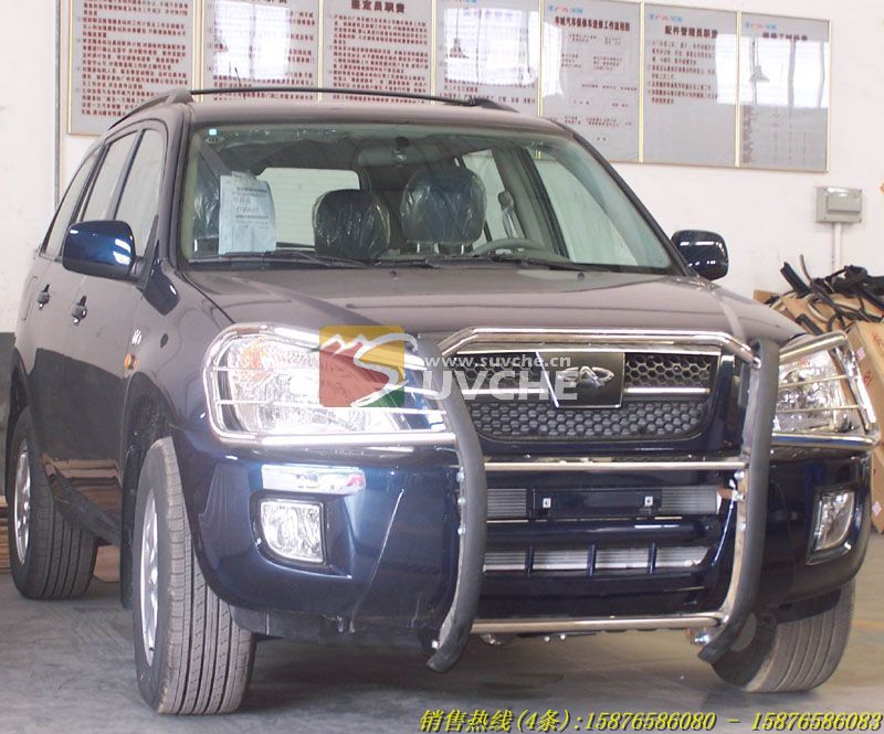 奇瑞瑞虎改装图片:瑞虎前保险杠护灯款